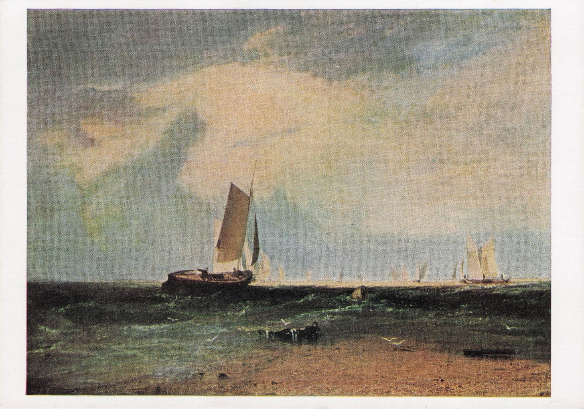 JMW Turner Fishing Upon The Blythe Sand Tate Gallery Painting Postcard