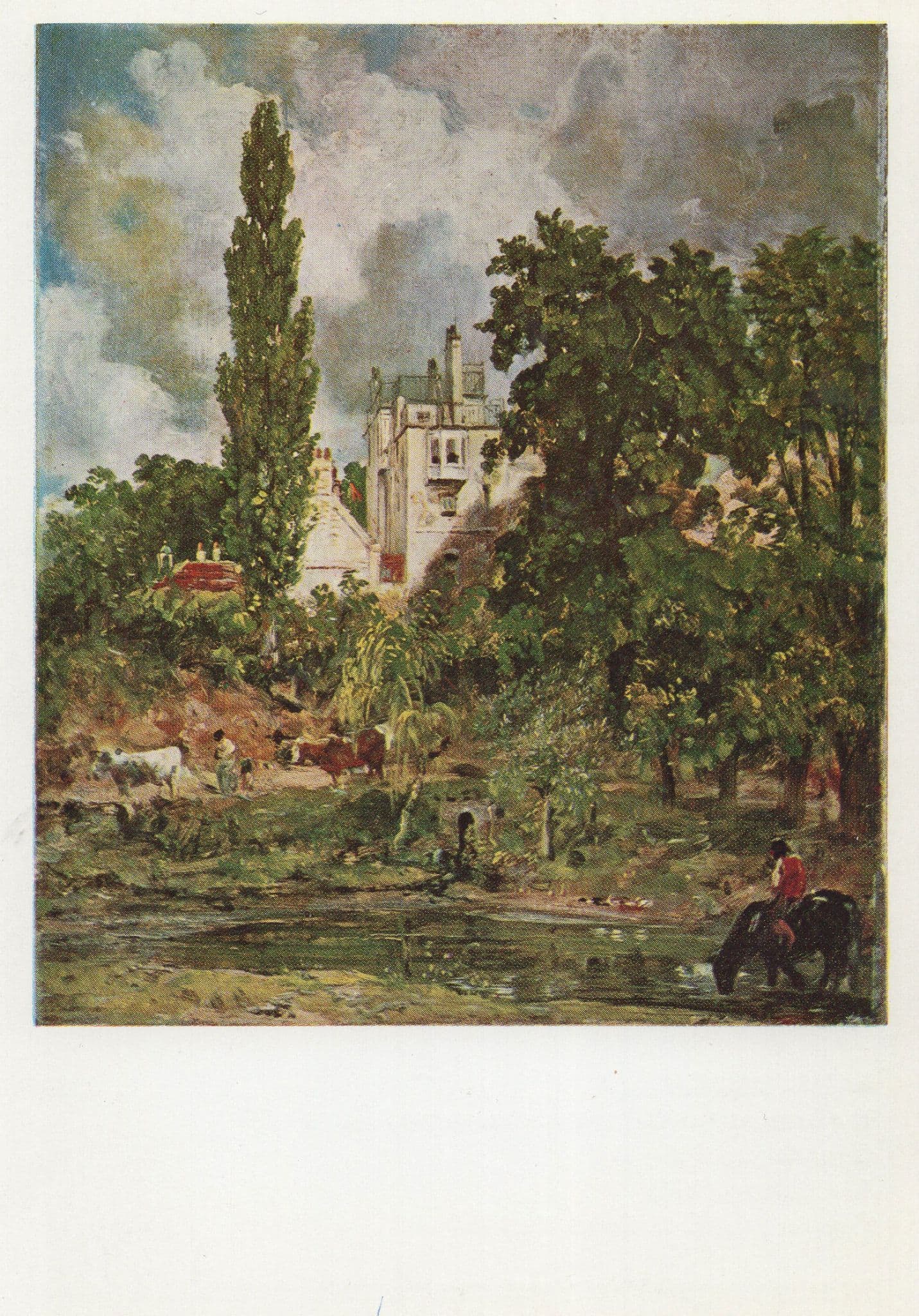 John Constable The Grove Hampstead Painting Postcard
