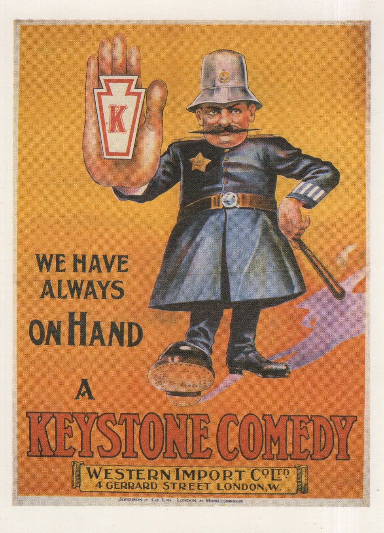 Keystone Comedy Gerard Street London Poster Advertising Postcard