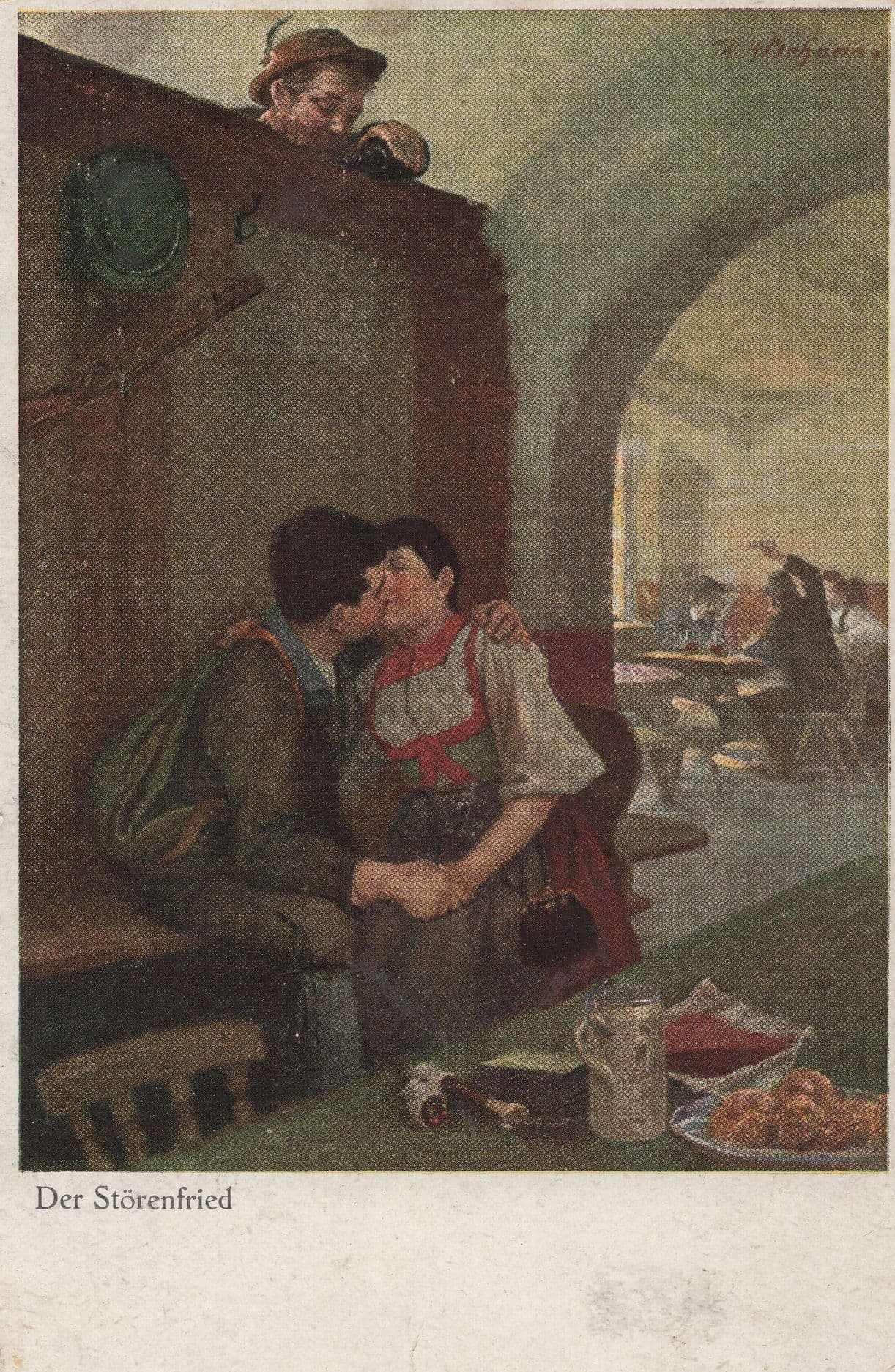Kleehaas Der Storenfried Antique Painting Postcard