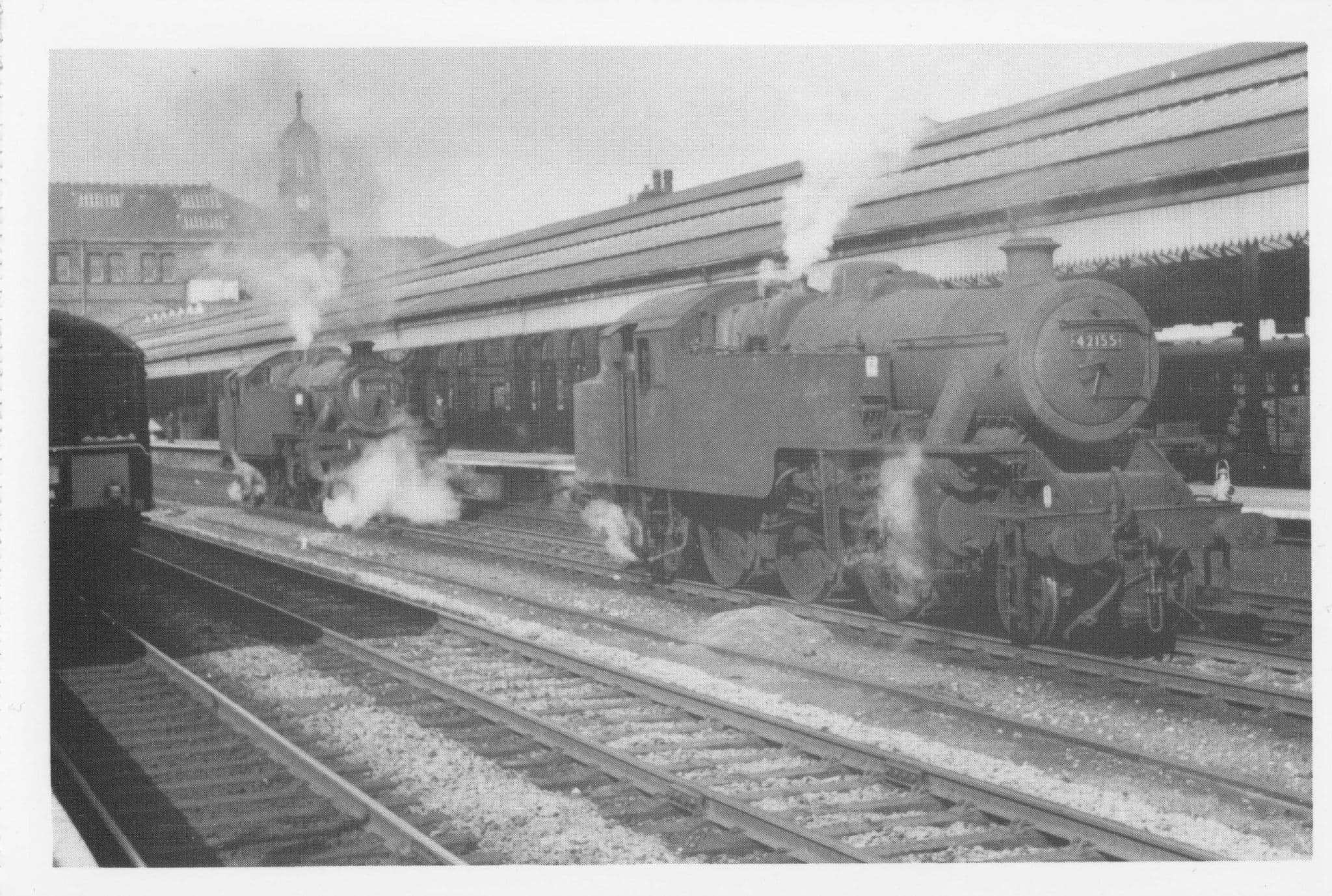 42155 & 42555 Trains at Bolton Trinity Street Station in 1963 Postcard