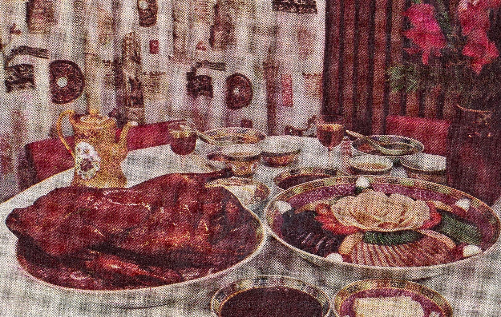 Kowloon Restaurant Hong Kong Peking Duck 1970s Advertising Postcard