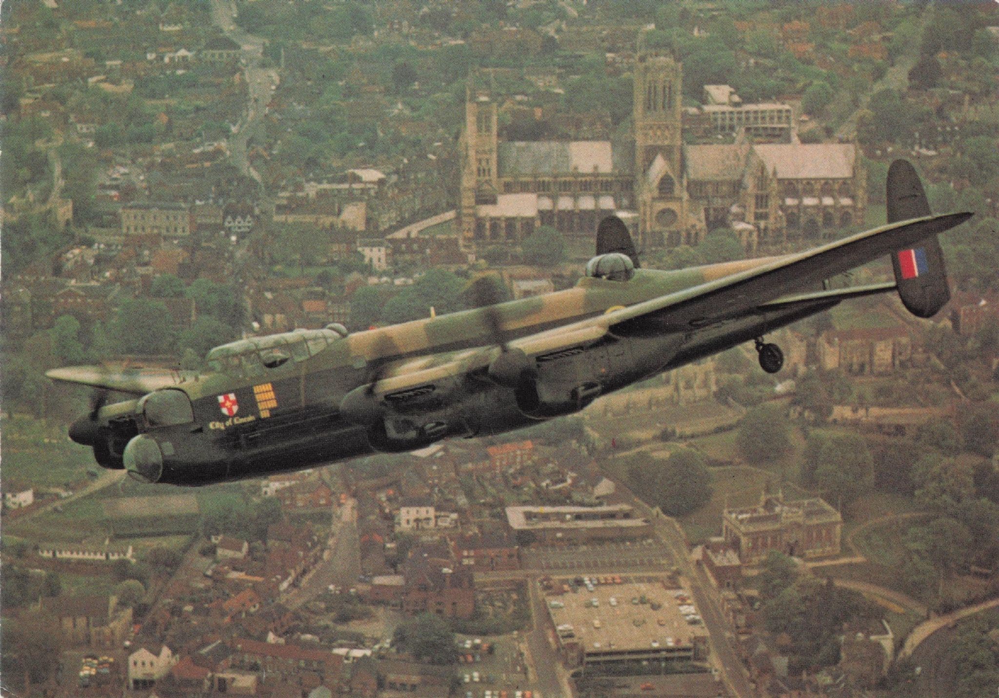Lancaster PA474 Plane Battle Of Britain Flight Lincolnshire Postcard