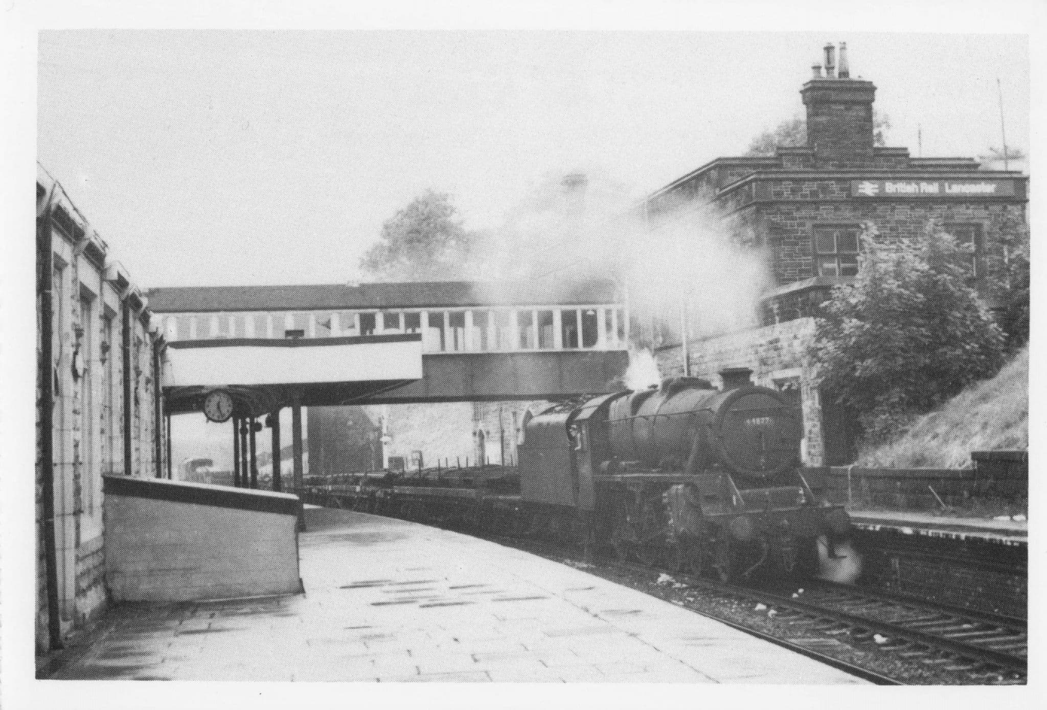 44877 Train at Lancaster Castle Station Railway in 1963 RPC Postcard