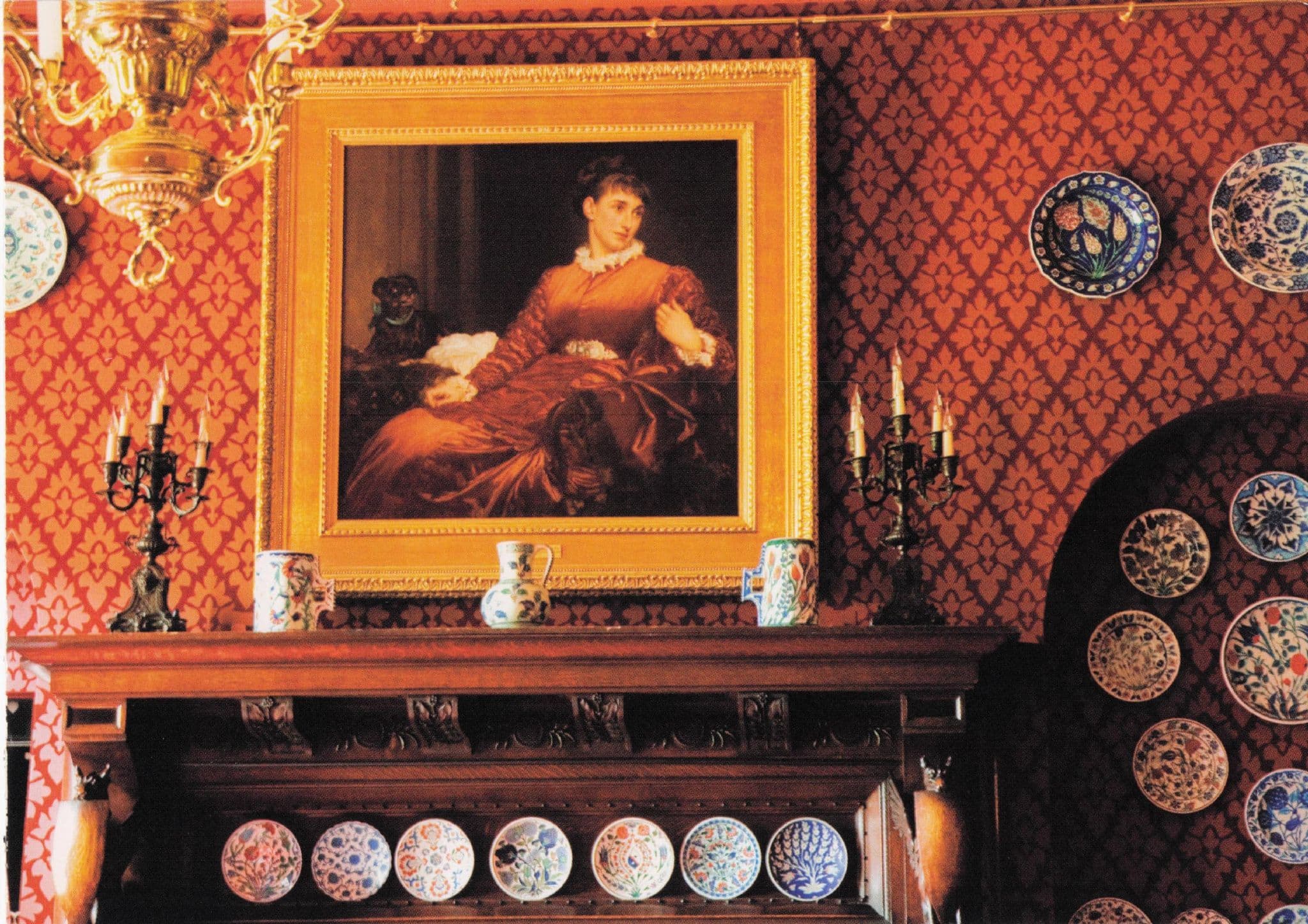 Leighton House Museum Antique Wall Painting Plates London Photo Postcard