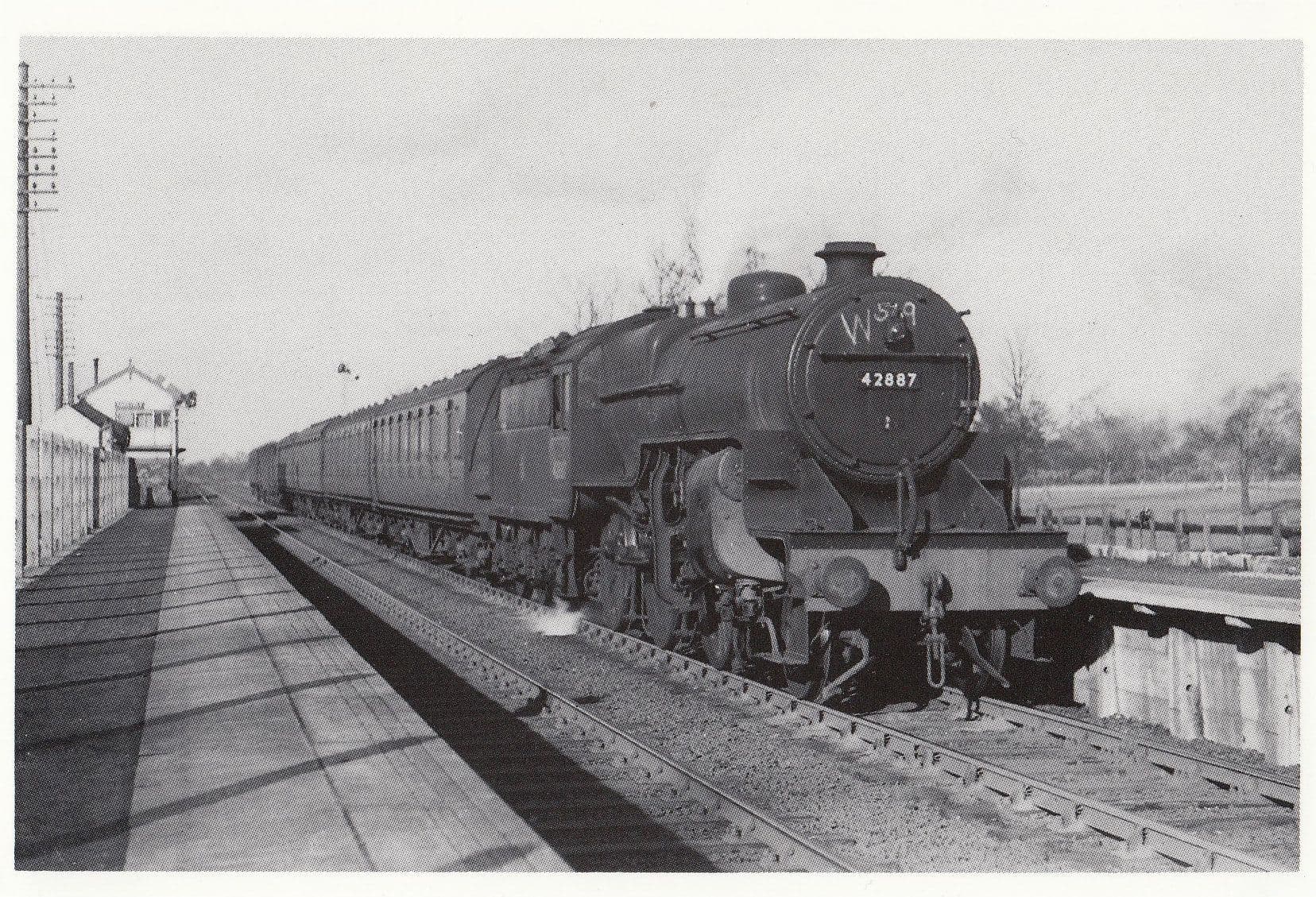 LMS Hughes Fowler 42887 Manchester to Crewe Train at Goostrey Station Postcard