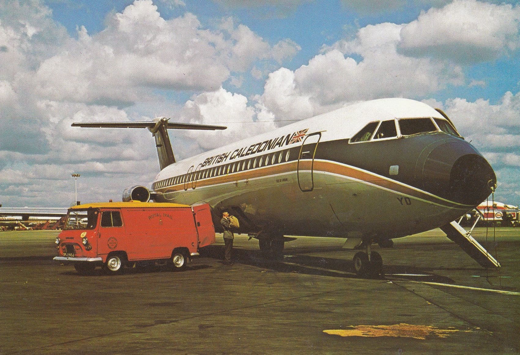 Loading Mail Onto British Caledonian Jet Gatwick Airport Postcard