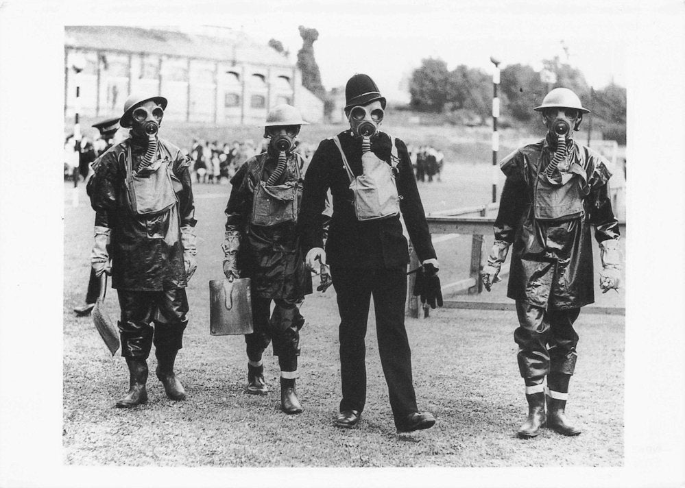 Kent 1930s Pre War WW2 Soldiers in Gas Masks Military Photo Postcard