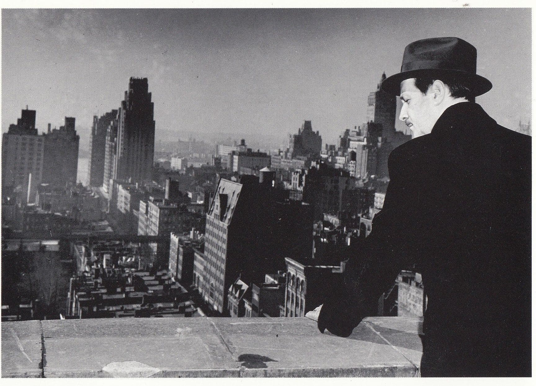 Lucien Aigner A Refugee In New York on Skyscraper  Photo Postcard
