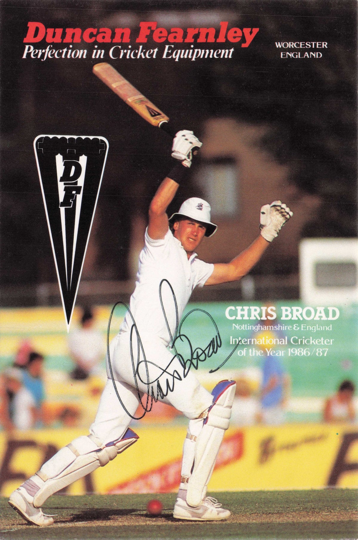 Chris Broad Nottinghamshire England Cricket Hand Signed Autograph Photo