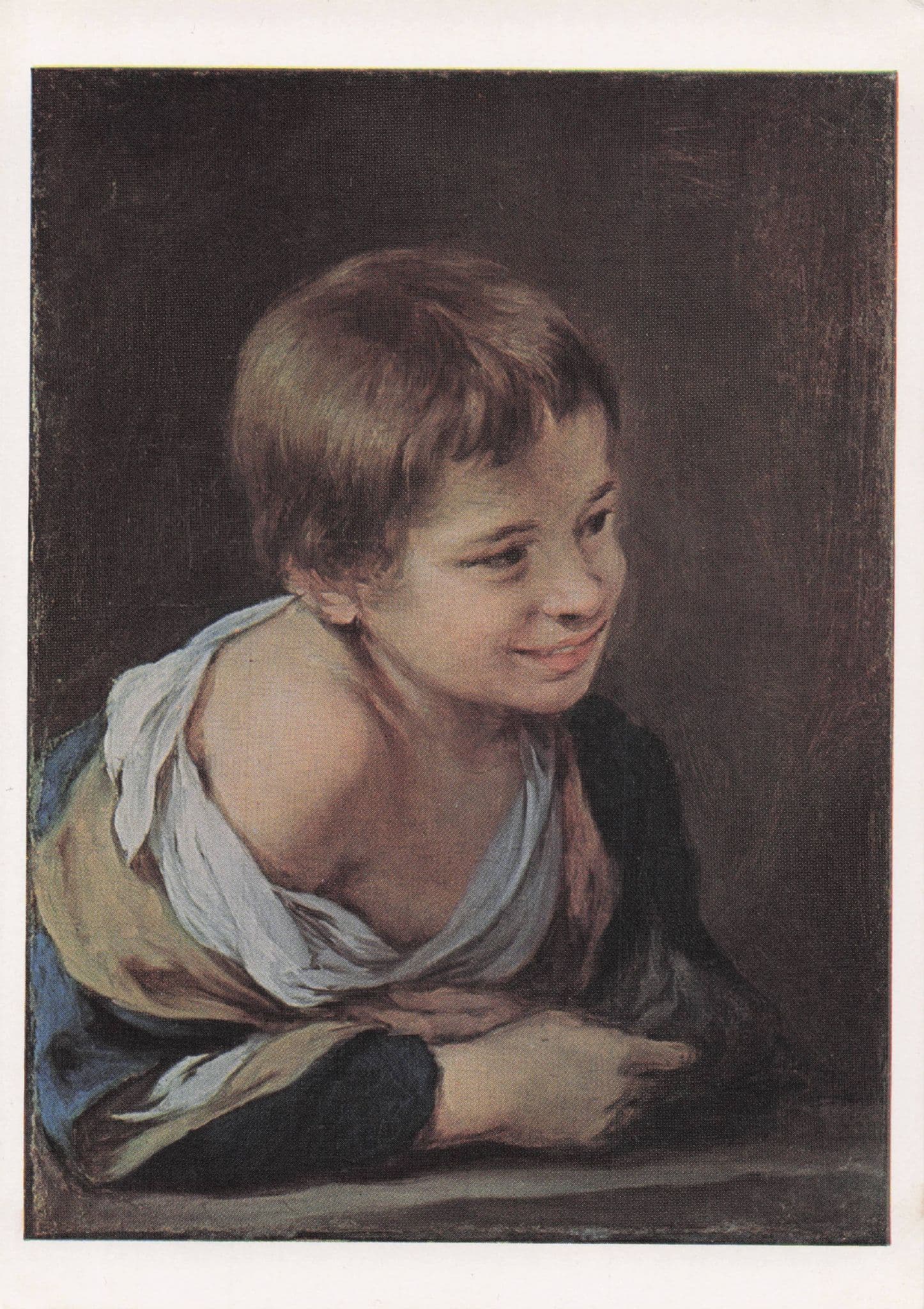 Murillo A Peasant Boy Leaning On A Sill Painting Postcard