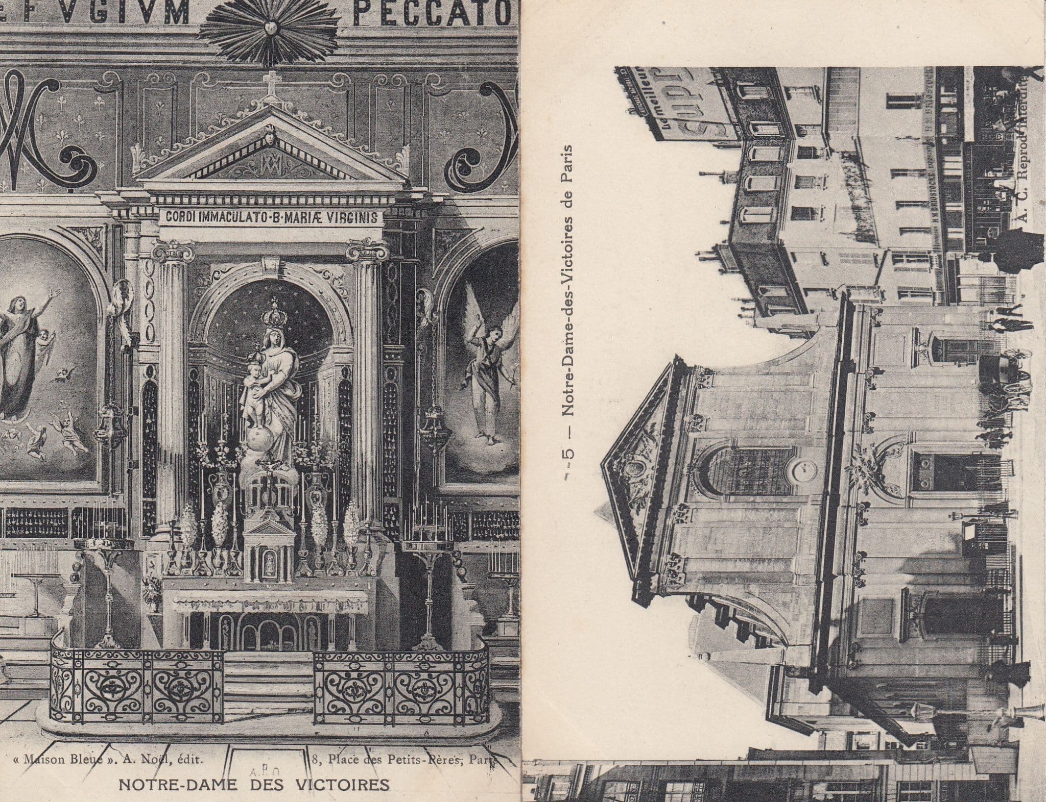 Notre Dame Des Victories Victoires French Religious 2x Old Postcard s