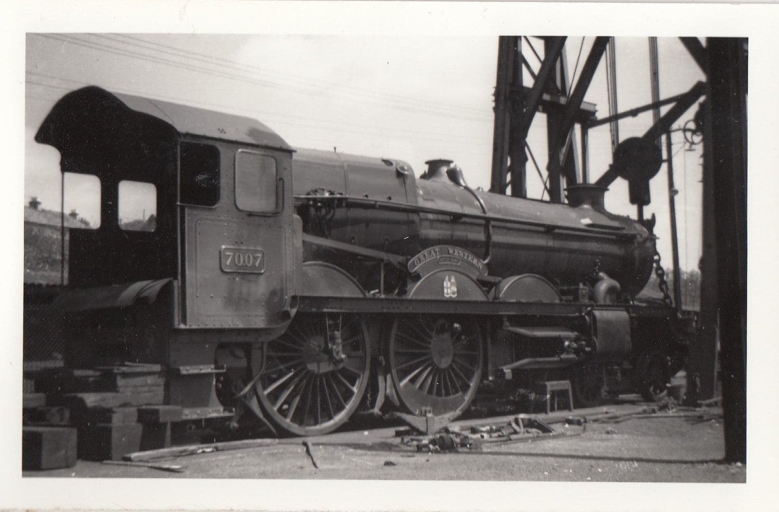 7007 Train At Unidentified Station Vintage Railway Photo