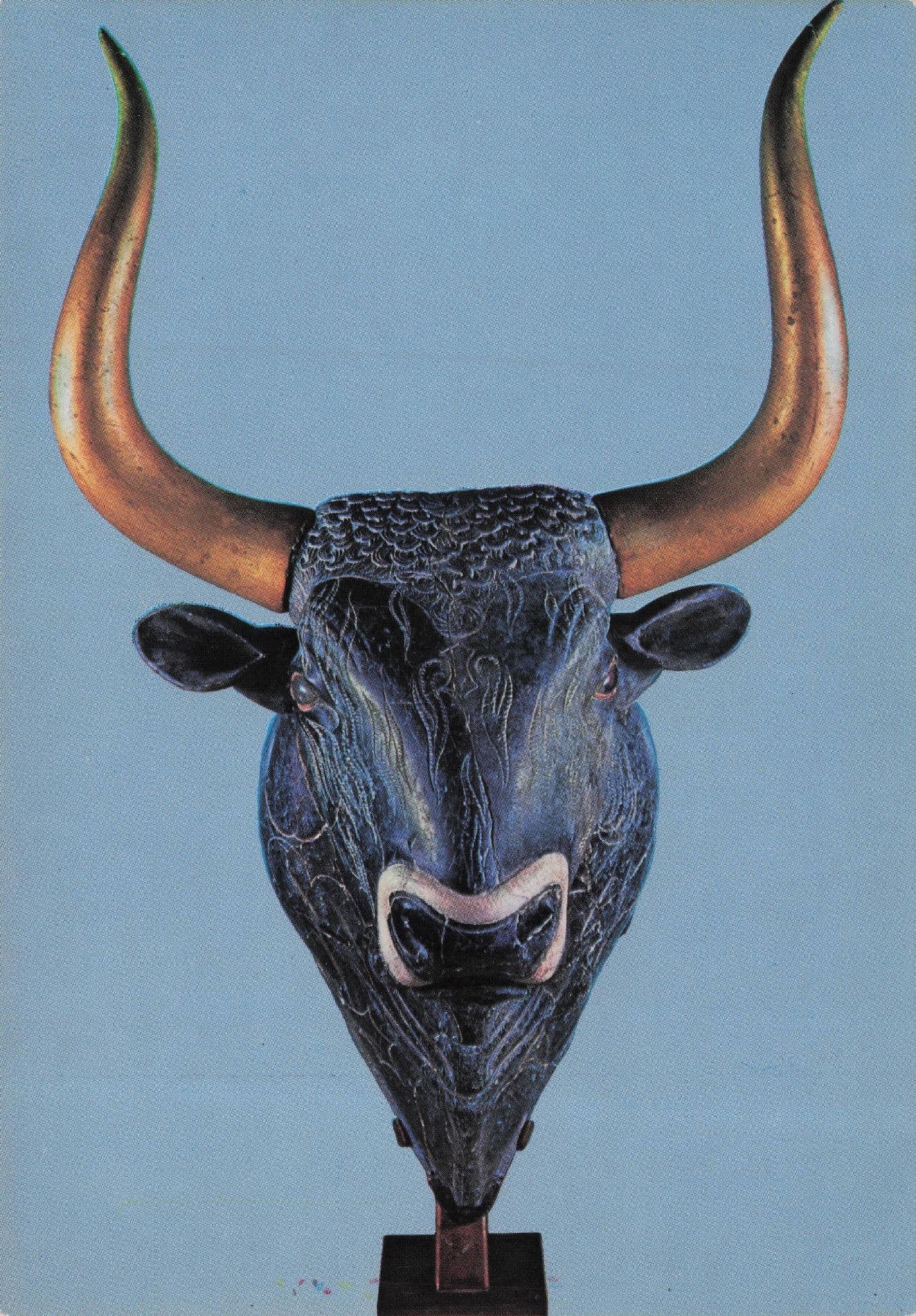 Palace Of Knossos Bulls Head Greek Art Sculpture Painting Postcard