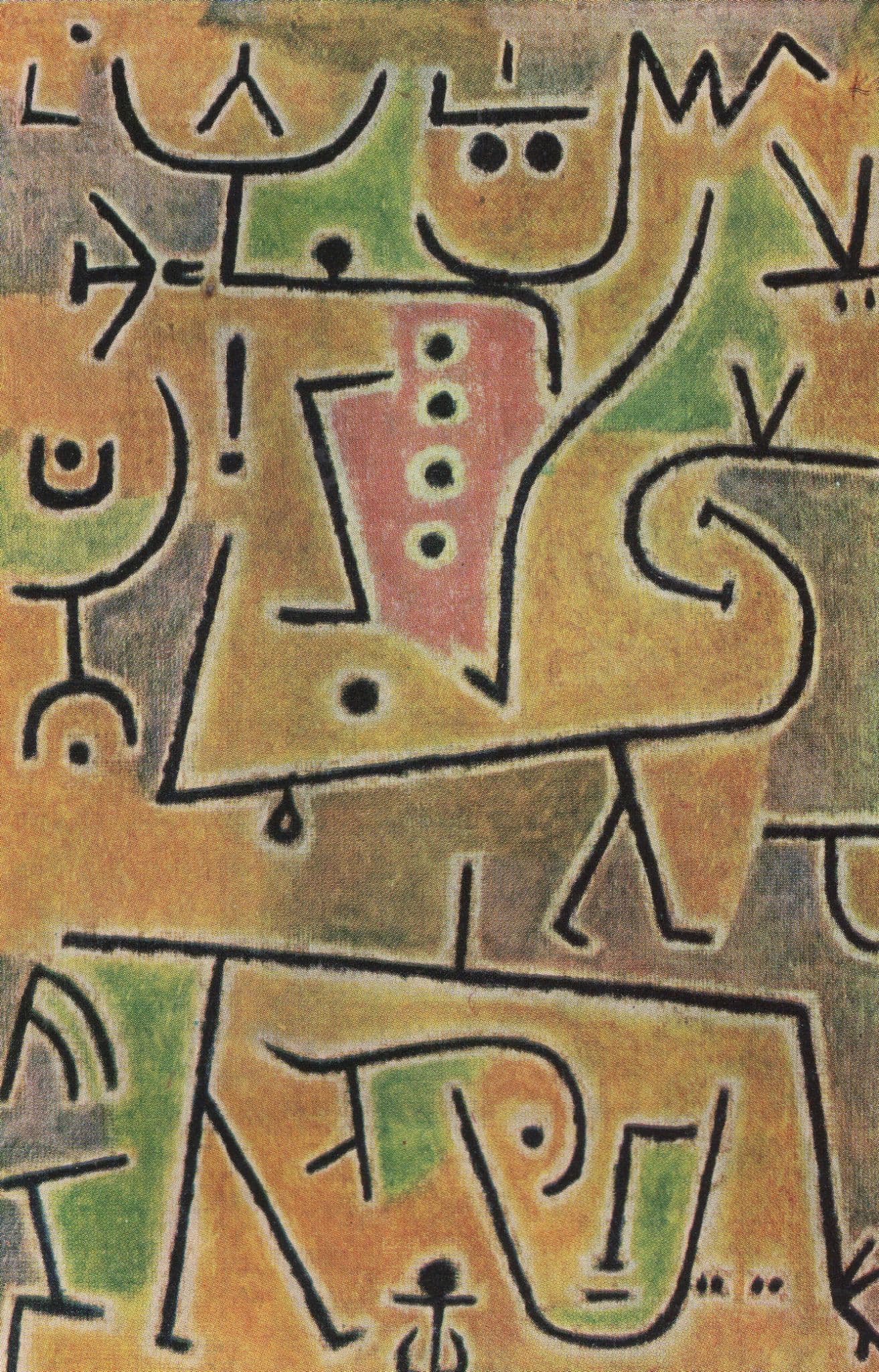 Paul Klee The Red Waistcoat Painting Postcard
