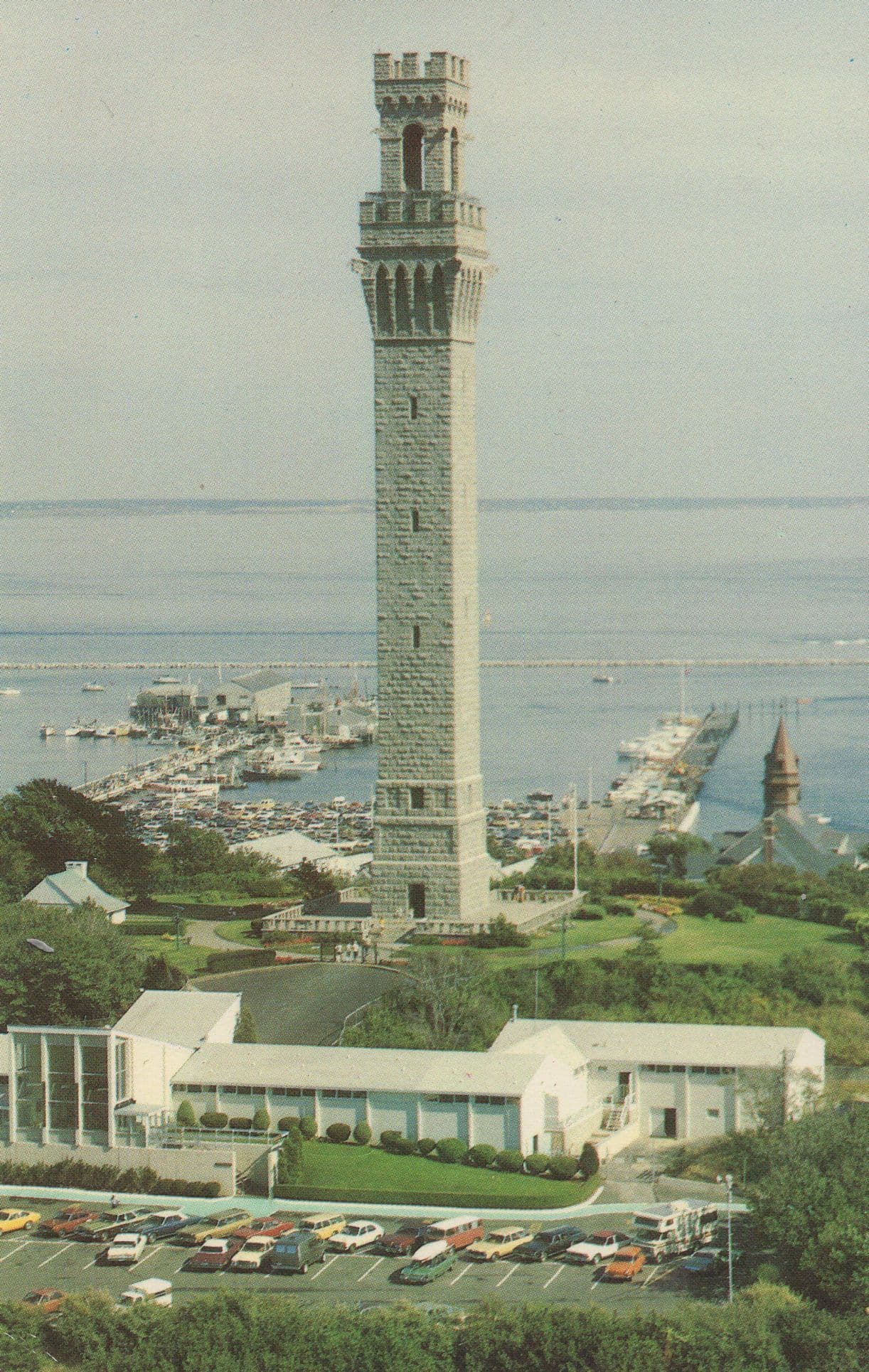 Pilgrim Monument Town Hall Provincetown Cape Cod Mass USA Postcard