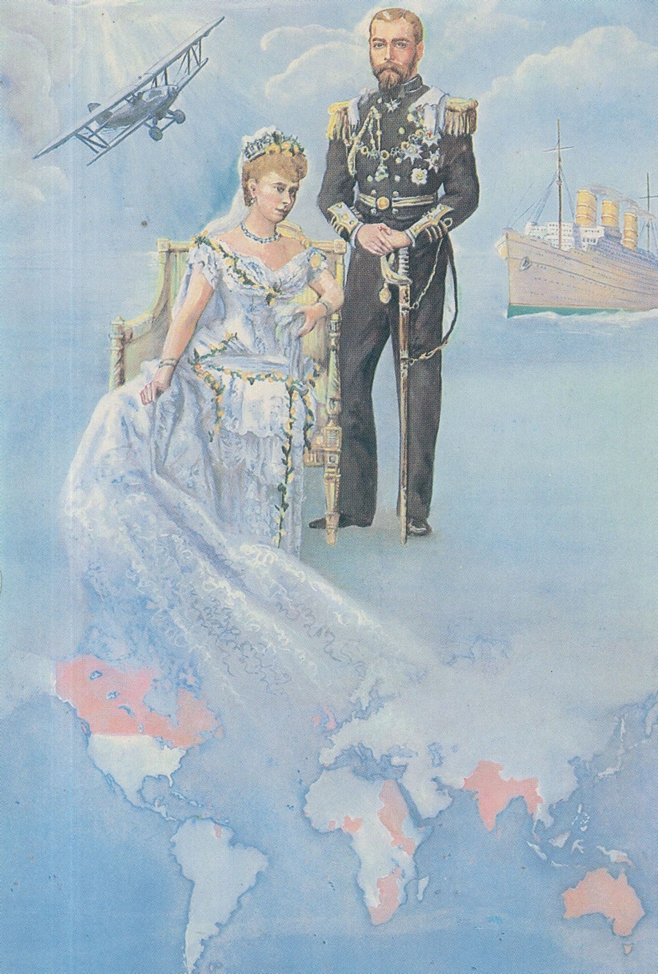 Prince George To Princess Mary Of Teck 1893 Royal Wedding Postcard