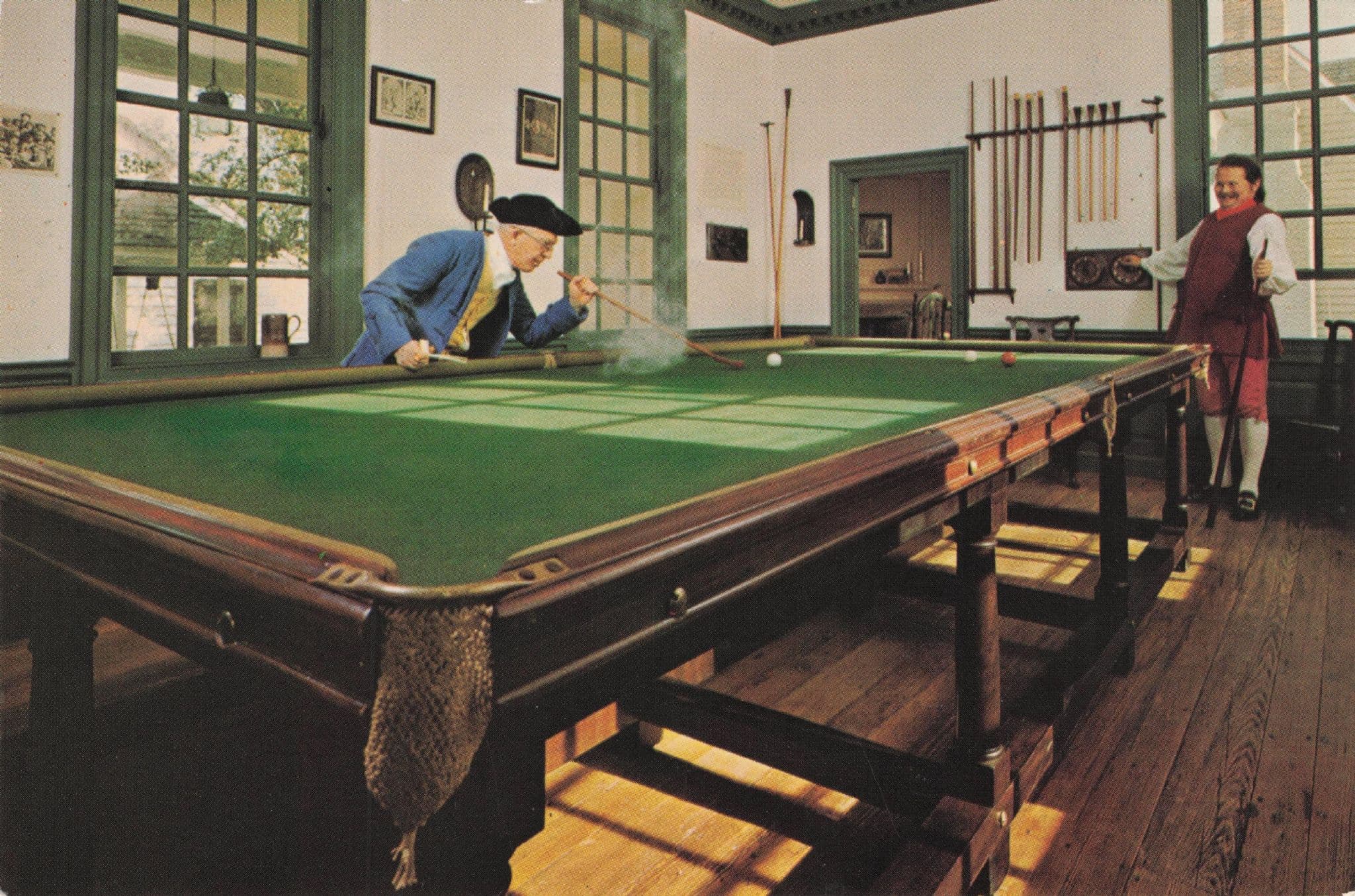 Raleigh Tavern Billiard Room Williamsburg Virginia USA Fashion Postcard