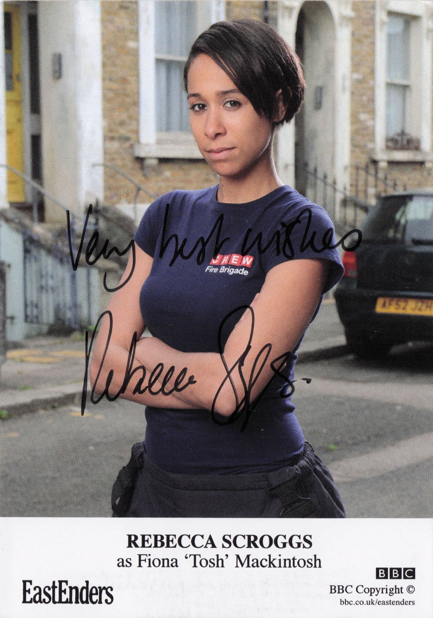 Rebecca Scroggs Eastenders as Fiona Mackintosh Hand Signed Cast Card Photo