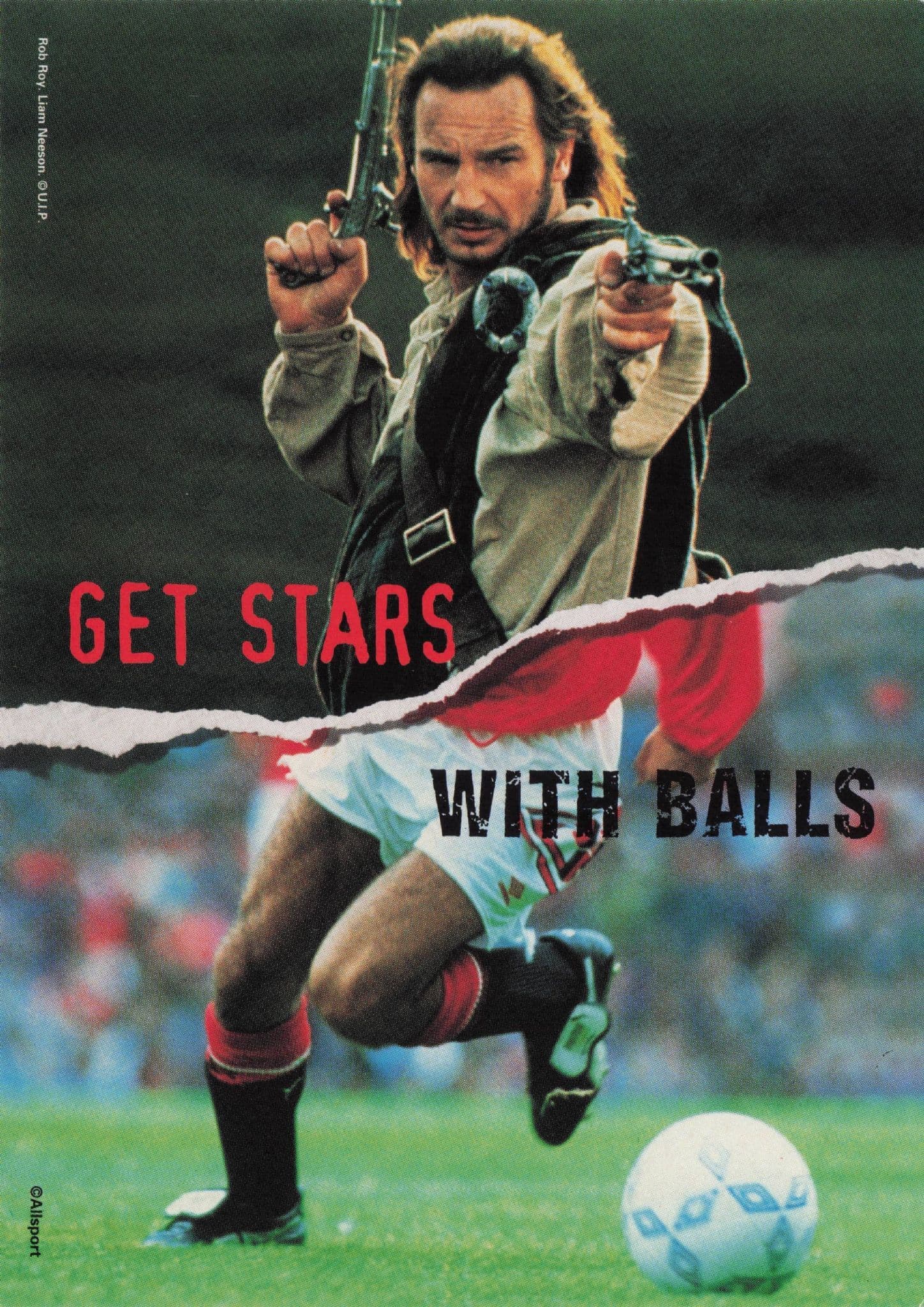 Rob Roy Liam Neeson Film With Balls Advertising Football Postcard