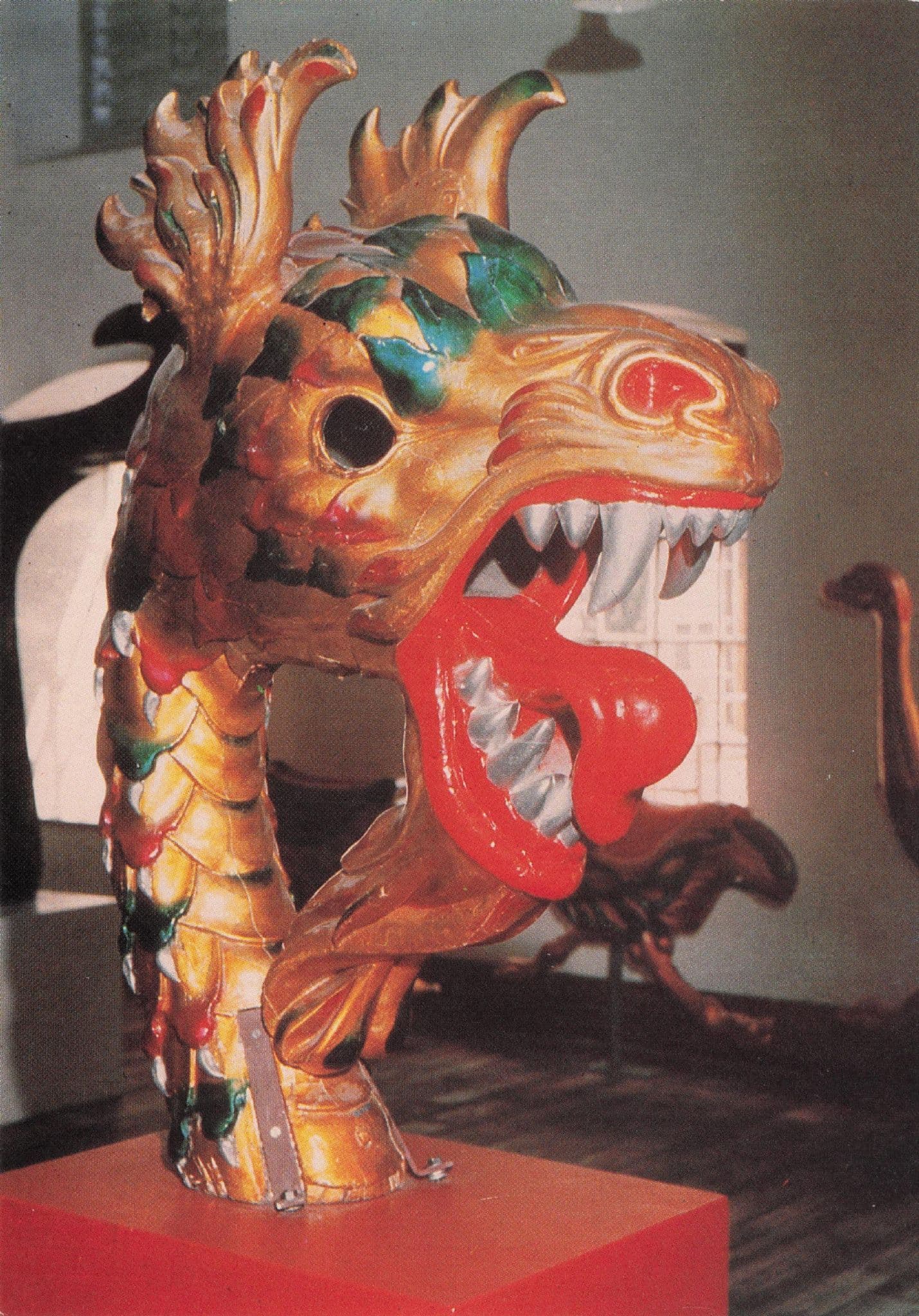 Rolling Stones Style Golden Dragon Head Wookey Hole Fair Postcard