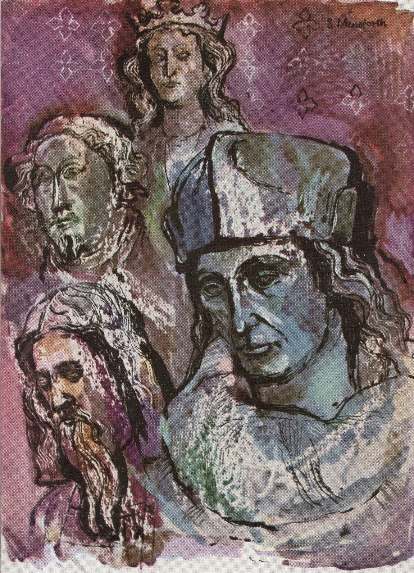 Royal Effigies Monarchy Painting London 1960s Transport Poster Postcrd