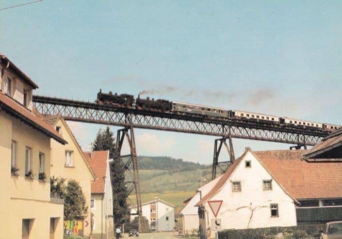 93 1360 93 1394 Uberfaht Epfenhofener Talubergang Train Postcard