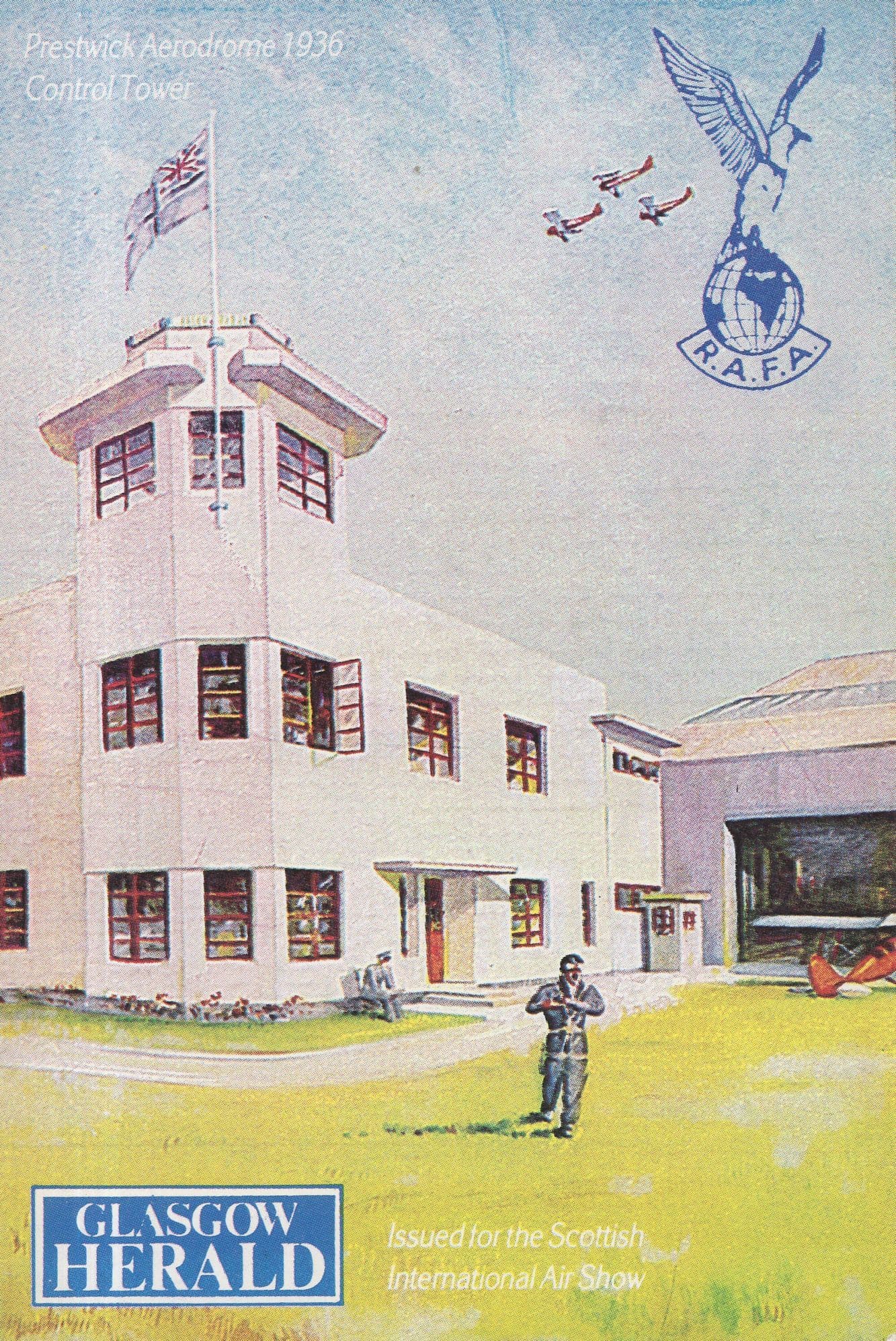 Scottish International Air Show 1936 Flying Training School Postcard