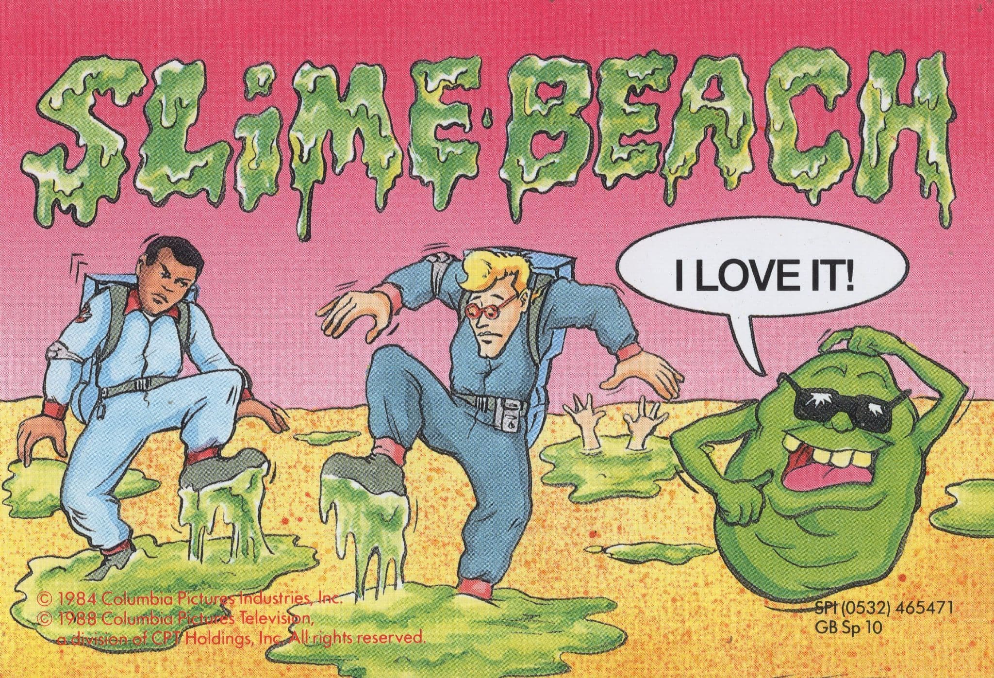 Slime Beach American Gooey Sticky Sticker Postcard