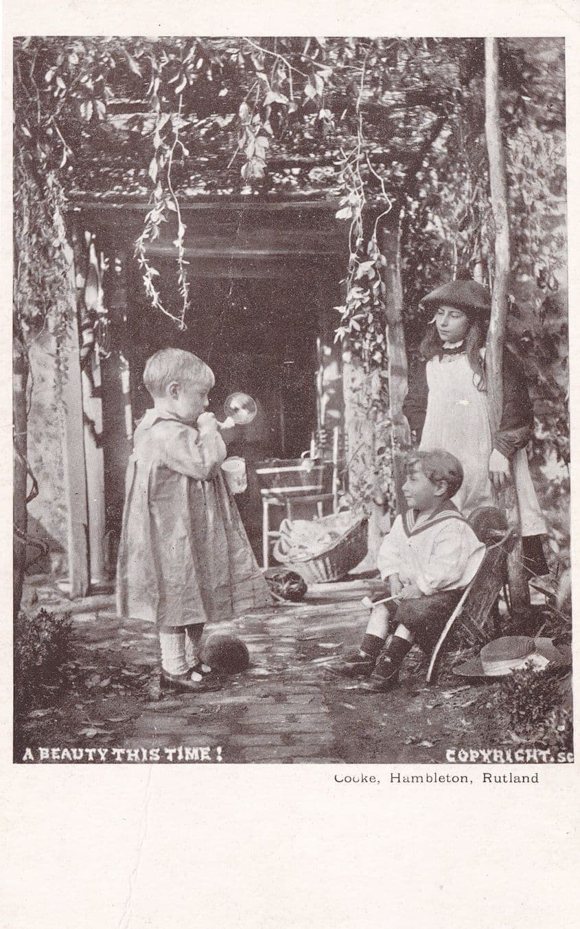 A Beauty This Time Blowing Bubbles Old Postcard
