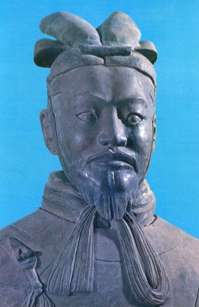 A Chinese Military General Pottery Model China Museum Warrior Postcard