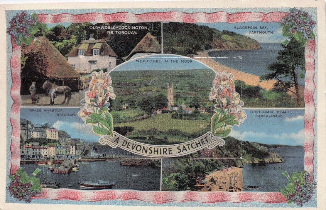 A Devonshire Sachet Mailing Novelty RARE Antique Postcard