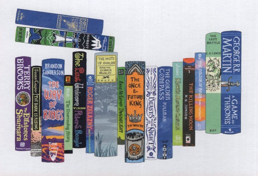 A Game Of Thrones Stardust The Hobbit Fantasy Book Bookshelf Postcard