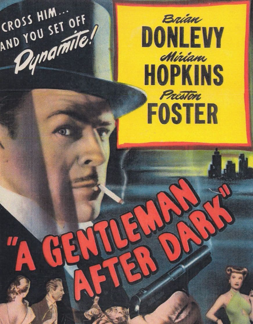 A Gentleman After Dark Brian Donlevy Preston Foster Film Postcard