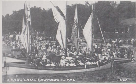 A Good Load Passenger Boat Sea Ship Trips Southend On Sea Essex Postcard