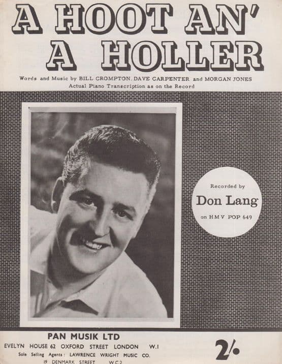 A Hoot & An' A Holler Don Lang 1950s Sheet Music