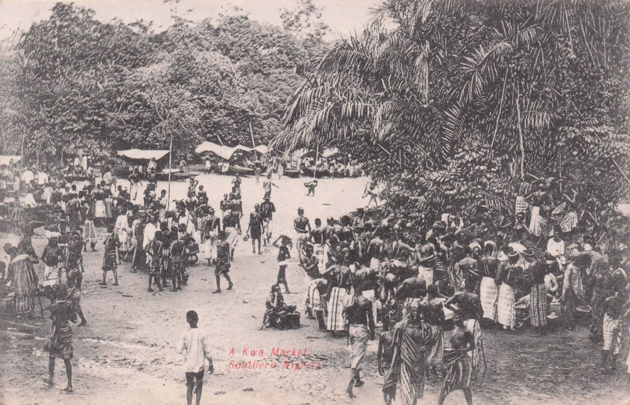 A Kwa Market Southern Nigeria Africa Rare Old Postcard