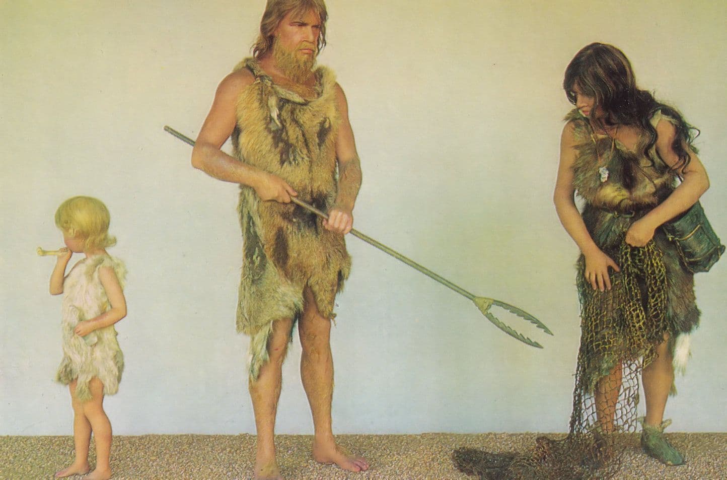 A Mesolithic Family 7000 BC Fishing Net Leicester Postcard
