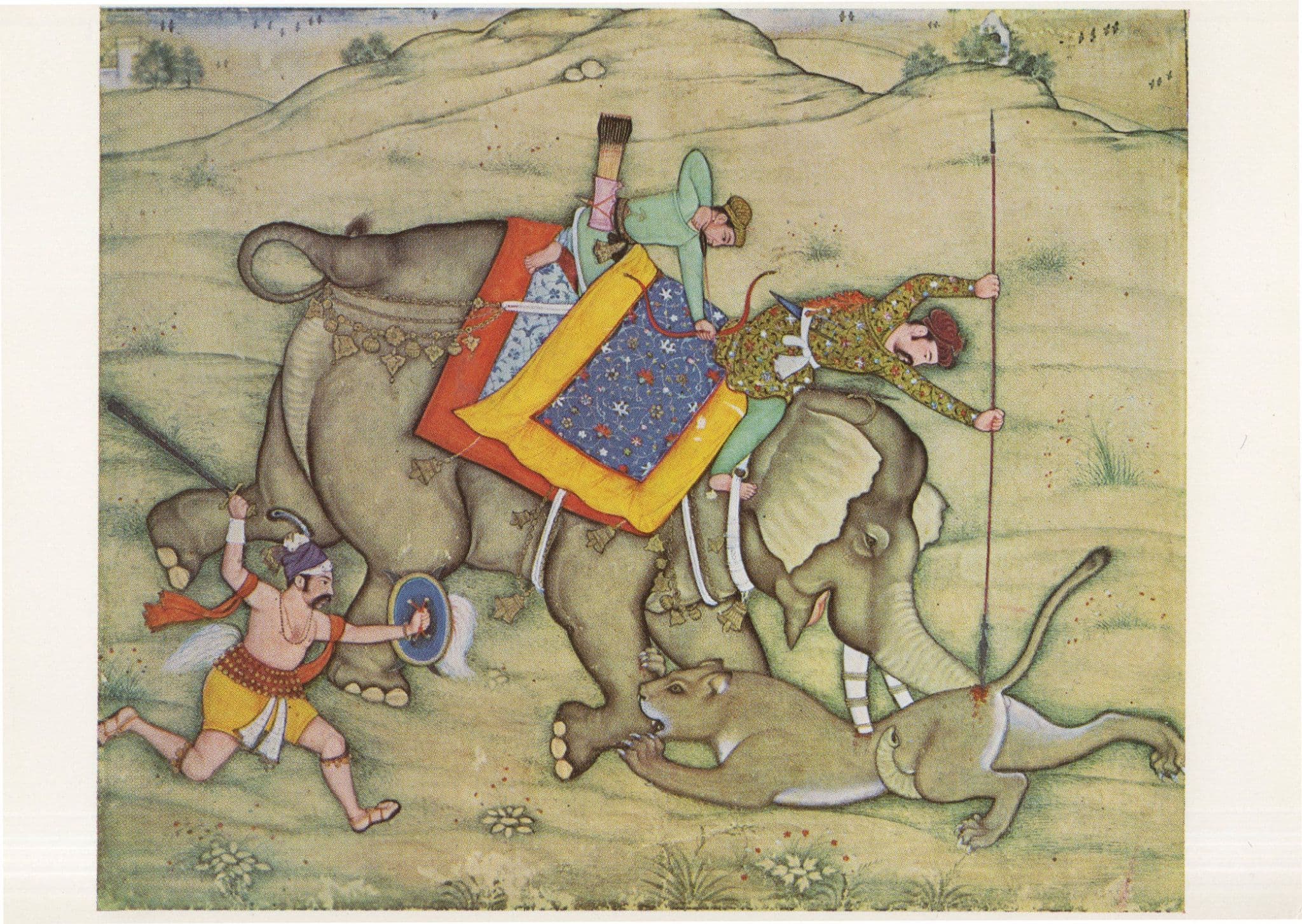 A Mughal Prince Elephant Gonache Painting V&A Museum Postcard