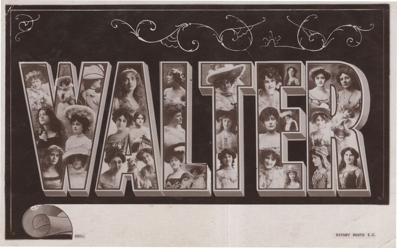 A Name Called Walter Big Letters Real Photo Actress Postcard