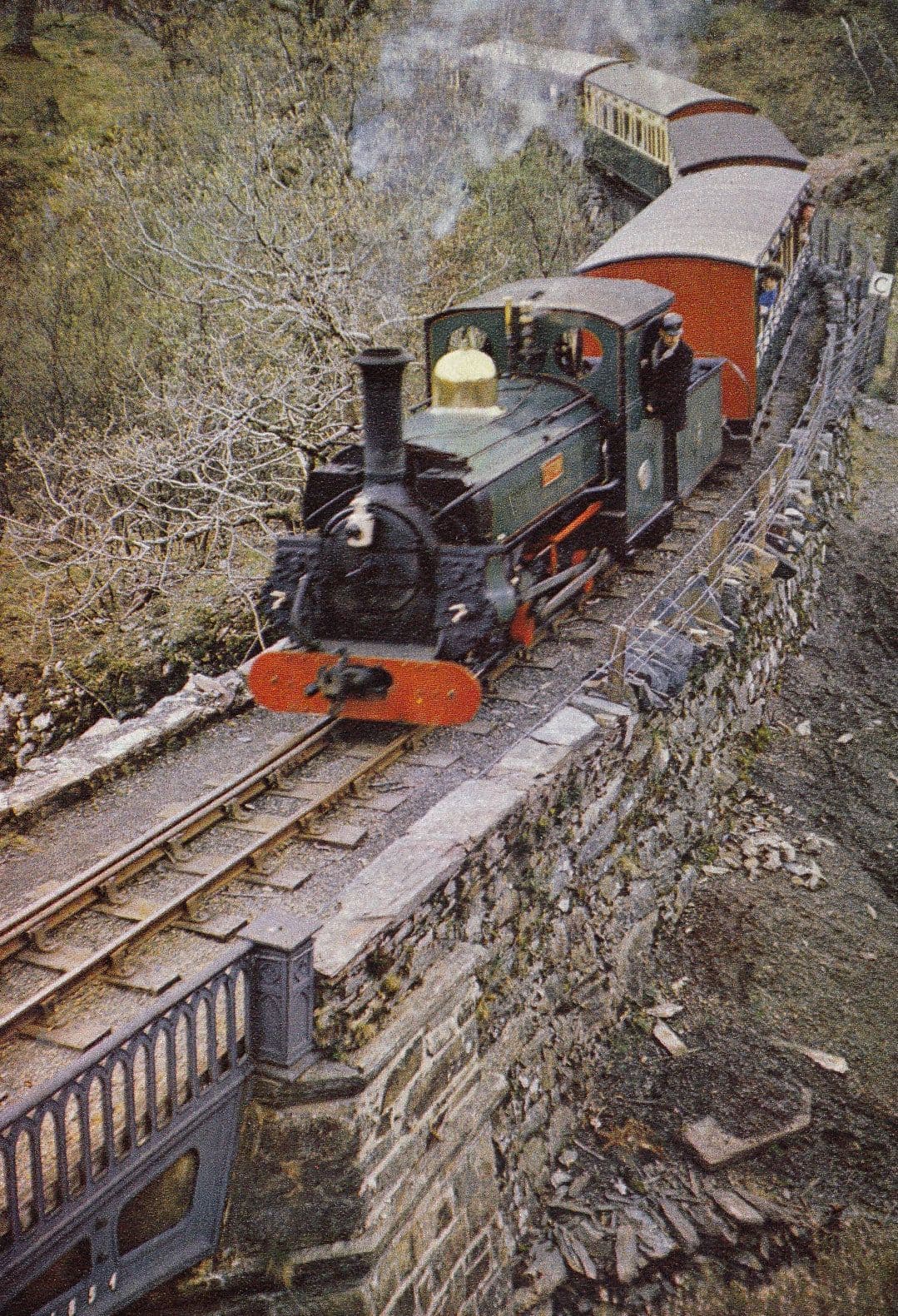 A Scene On The Festiniog Railway North Wales Train Postcard
