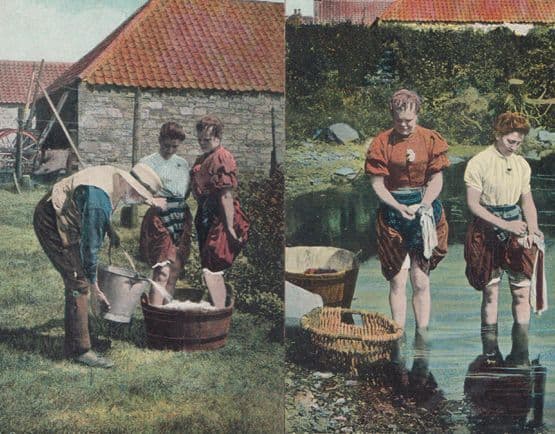 A Scotch Wash Washing 2x 1970s Scottish Postcard s