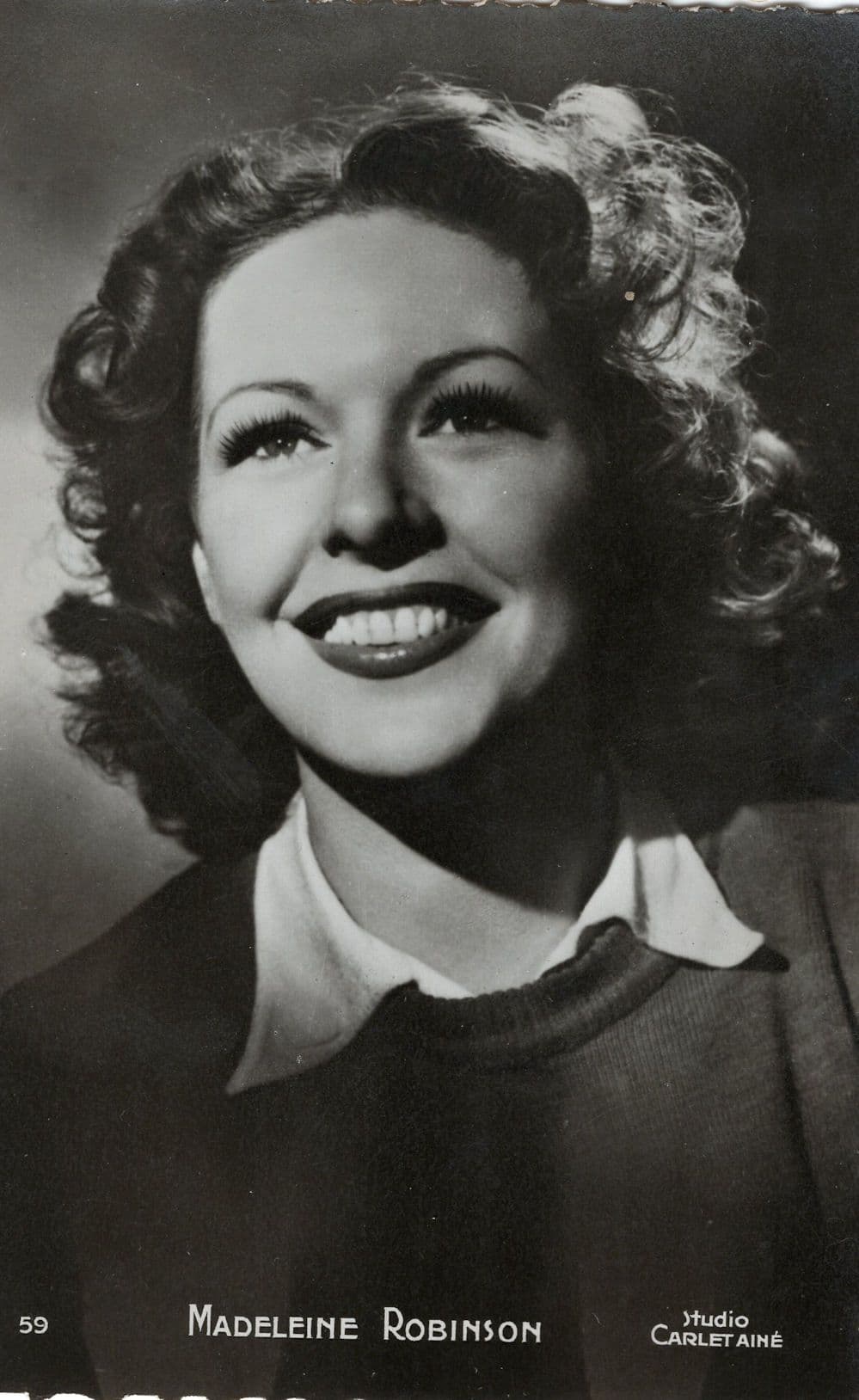A Very Young Madeleine Robinson French Actress Rare Carlet Aine Postcard