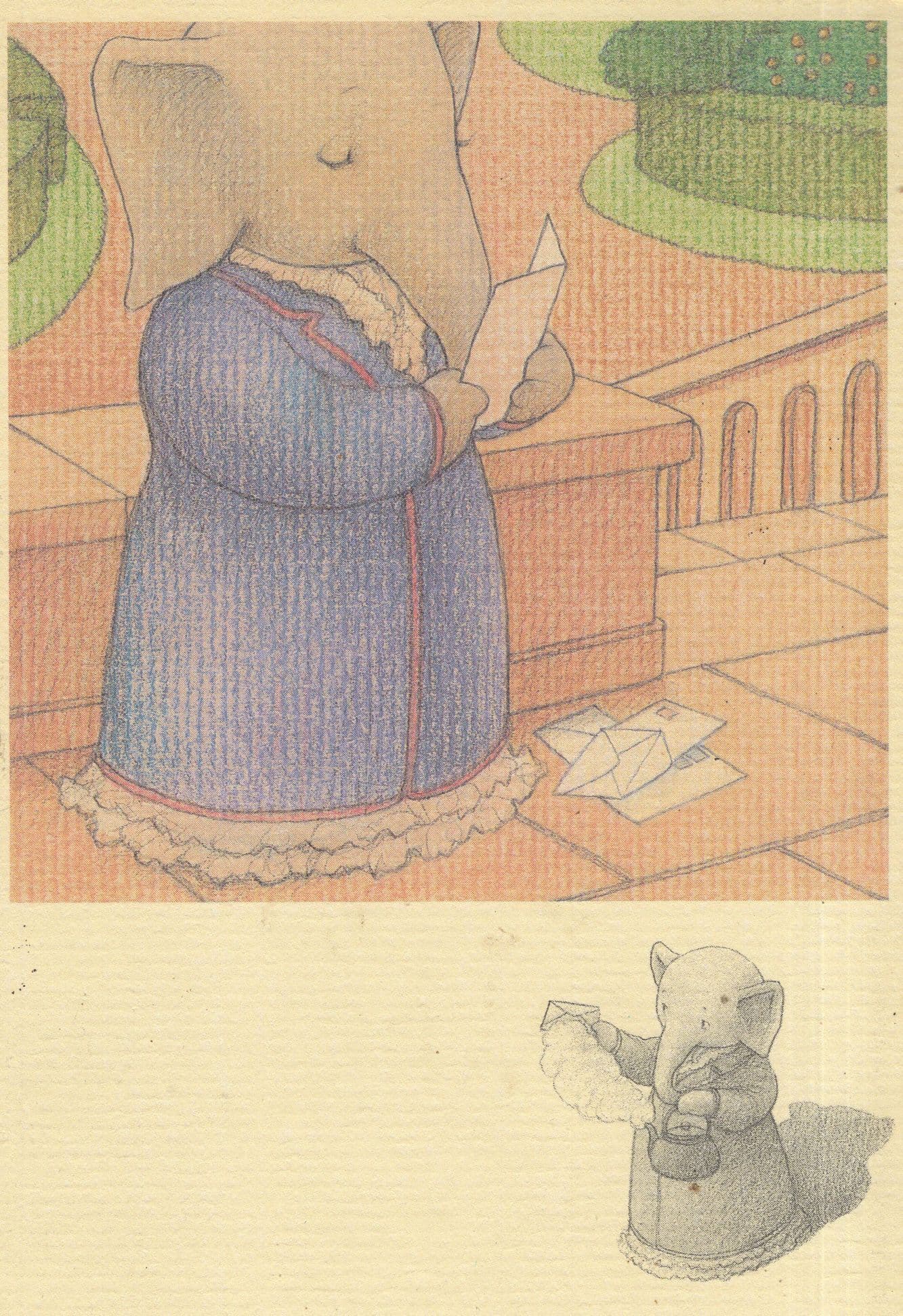 Big Nose Elephants Never Forget Busybody Art Postcard