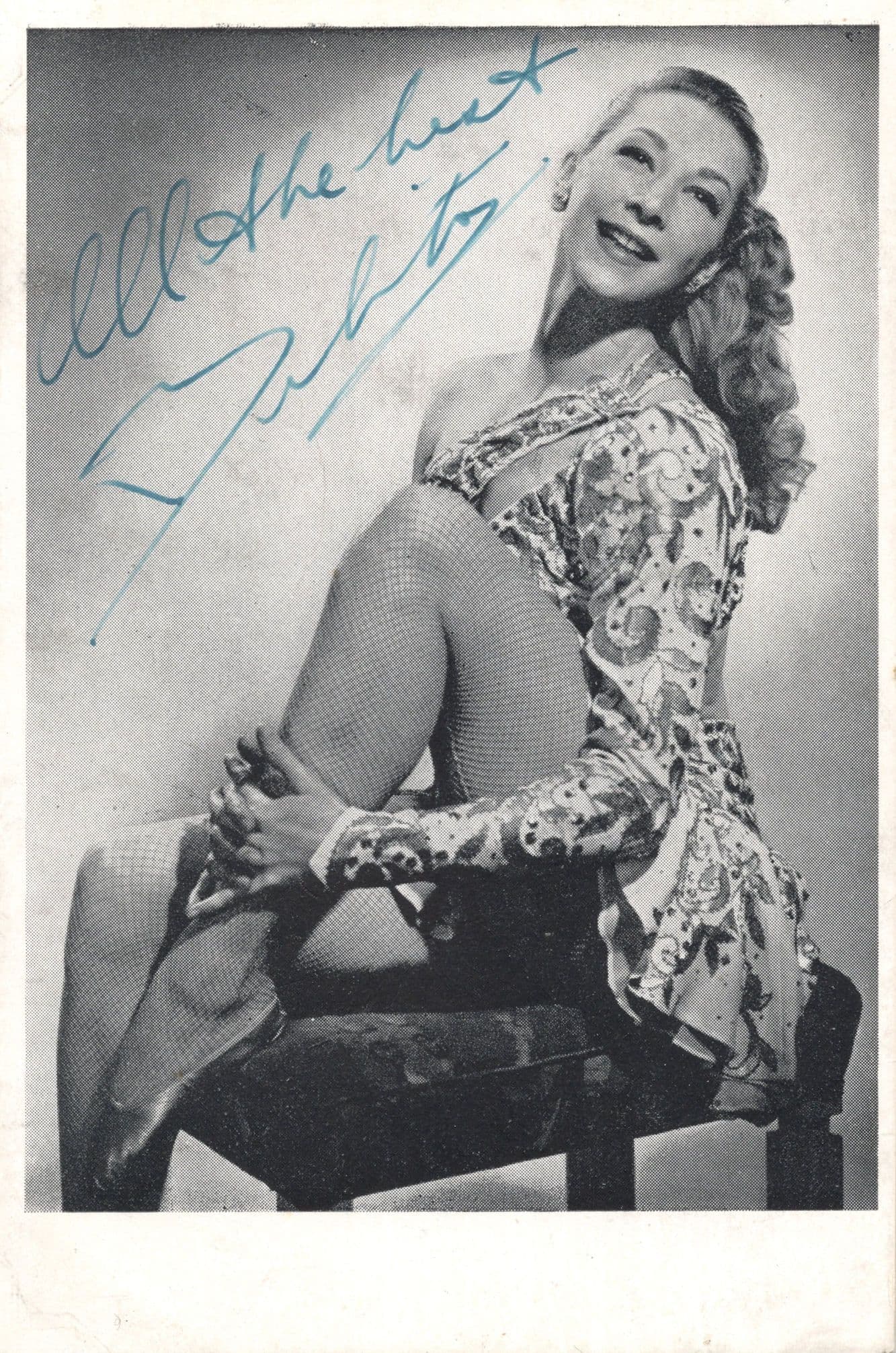 Belita Historic Actress Ice Skater Antique Hand Signed Photo