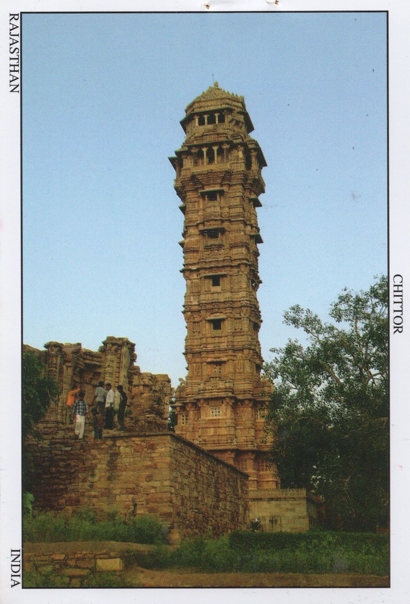 Chittor Victory Tower Rajasthan Indian Postcard