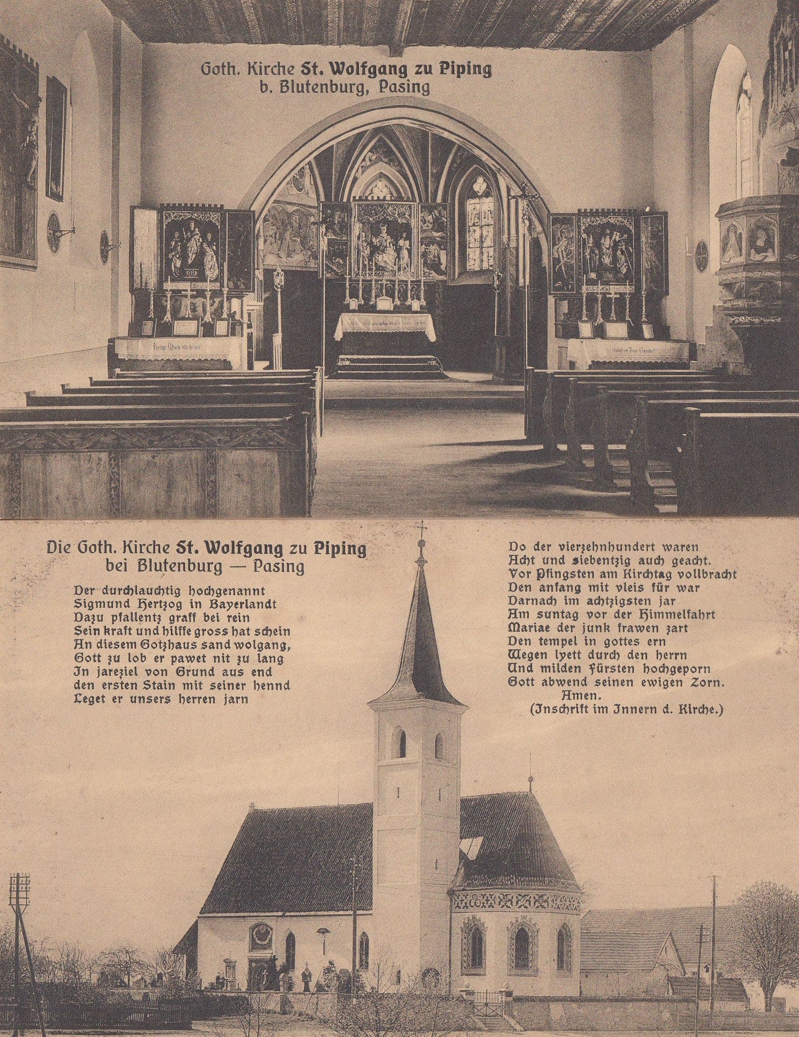 Die Goth Kirche St Wolfgang Zu Piping Blutenburg 2x Postcard s