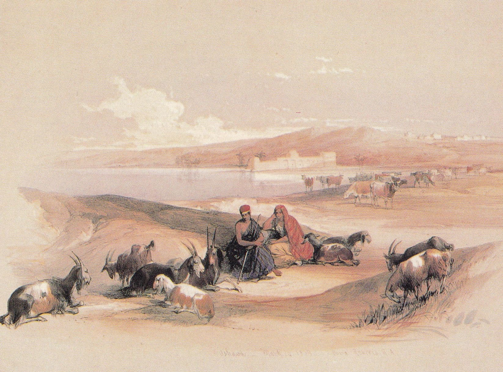 David Roberts View Of Ashdad 1839 Canadian Scottish Victorian Painting Postcard