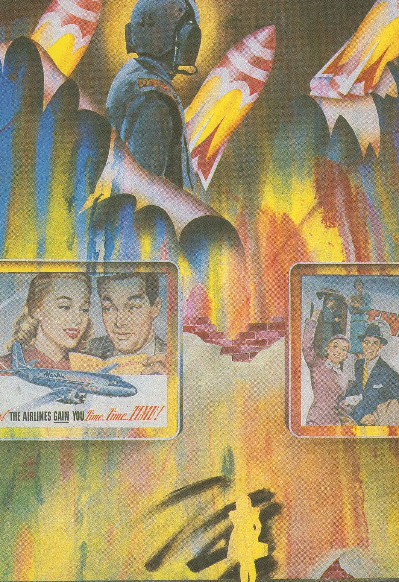 Charles Stewart Military Aircraft Torpedos Rare Painting Postcard