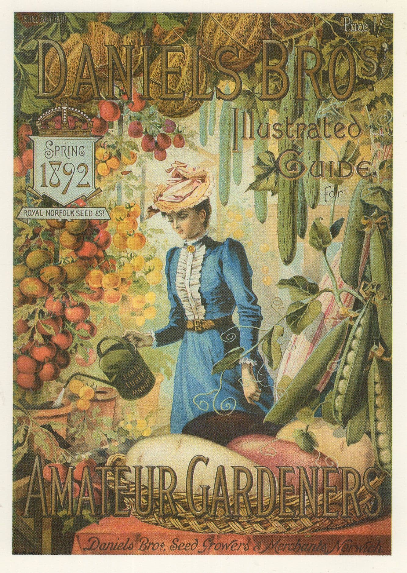 Daniels Bros Amateur Gardening Victorian Magazine Poster Postcard